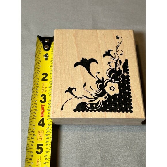 Decorative Corner Rubber Crafting Stamp - Picture 3 of 4